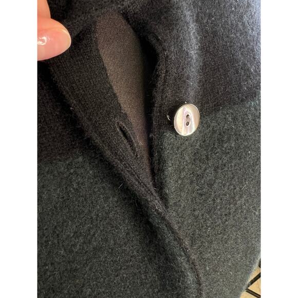 C by Bloomingdale's 100% 2 Ply Cashmere Green Colorblock Long Sleeve Sweater M - Picture 5 of 6